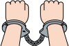 手錠をかけられた手　犯人逮捕のイメージ