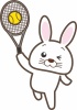 うさぎのスポーツシリーズ・テニスのイラスト