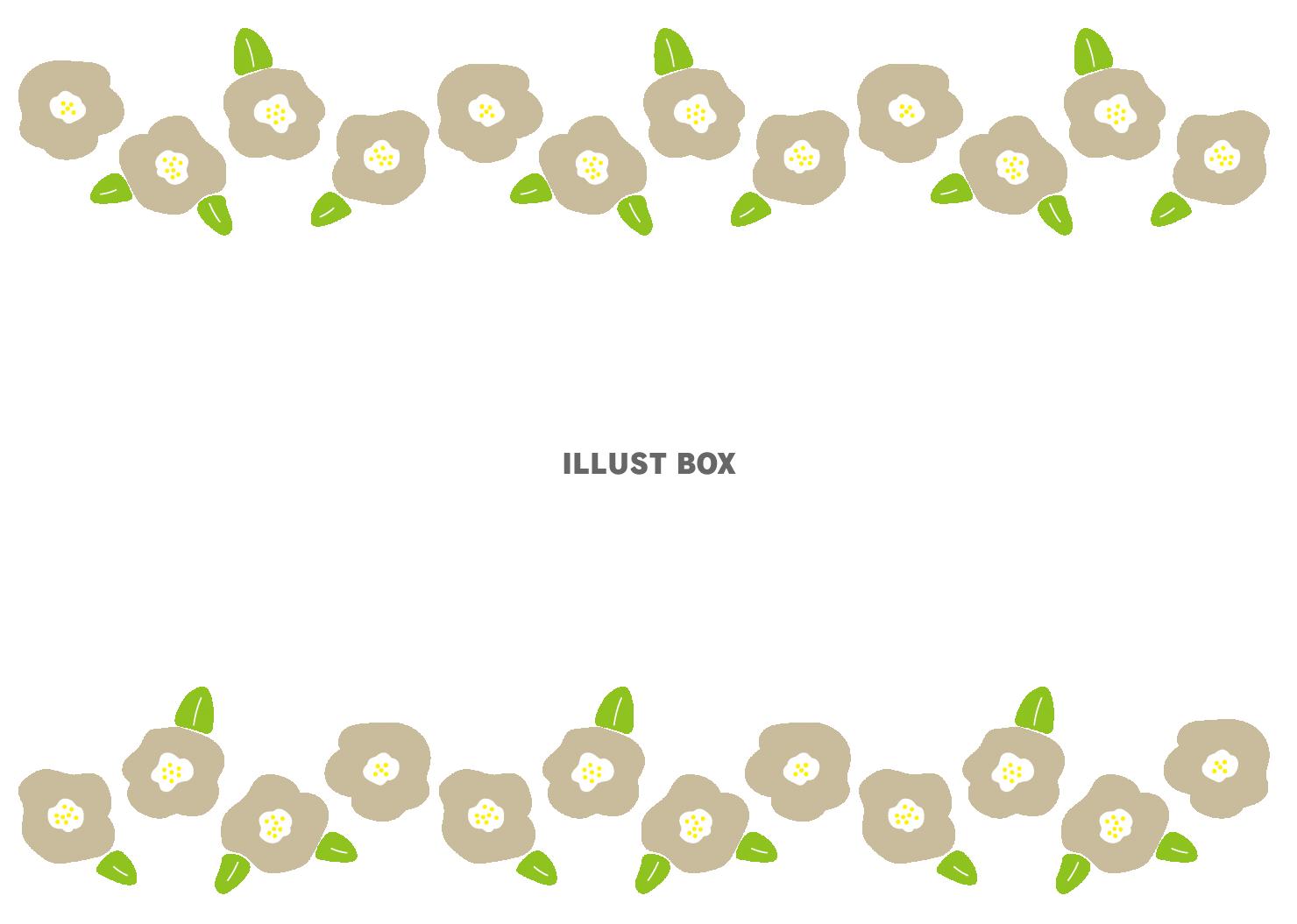 シンプルなベージュの花のフレーム(zipファイル: pdf,...
