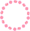 秋桜の円形フレーム06