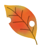 手書きの 秋の葉っぱ素材2