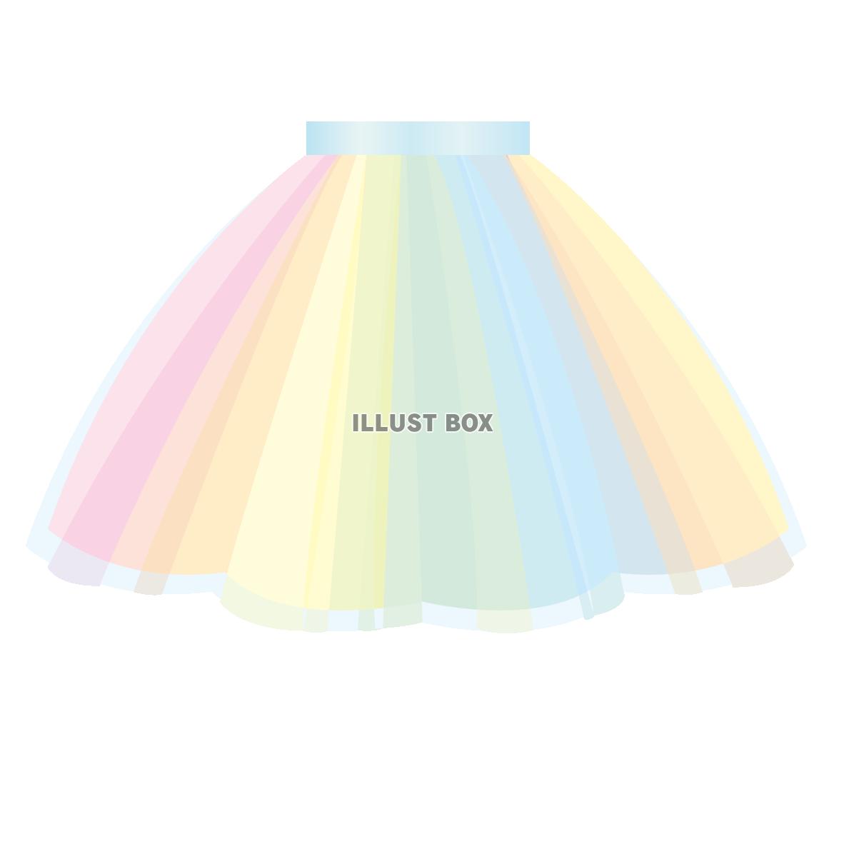 パステルカラーの虹色スカート2