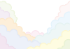 ソフトな色彩のフワフワ雲の重なりフレーム 