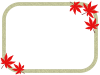 紅葉の葉っぱフレームシンプル和柄飾り枠イラスト透過png　