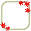 紅葉の葉っぱフレームシンプル和柄飾り枠イラスト透過png