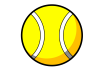 シンプルなテニスボールのアイコン【透過PNG】
