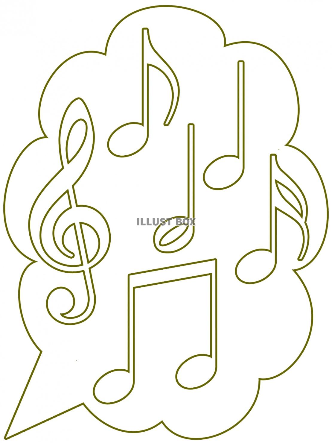 ト音記号と音符の壁紙画像シンプル背景素材イラスト
