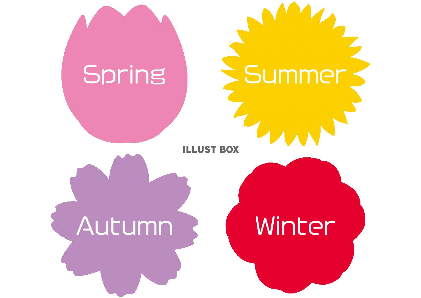 四季の花　季節のアイコンセット　英語