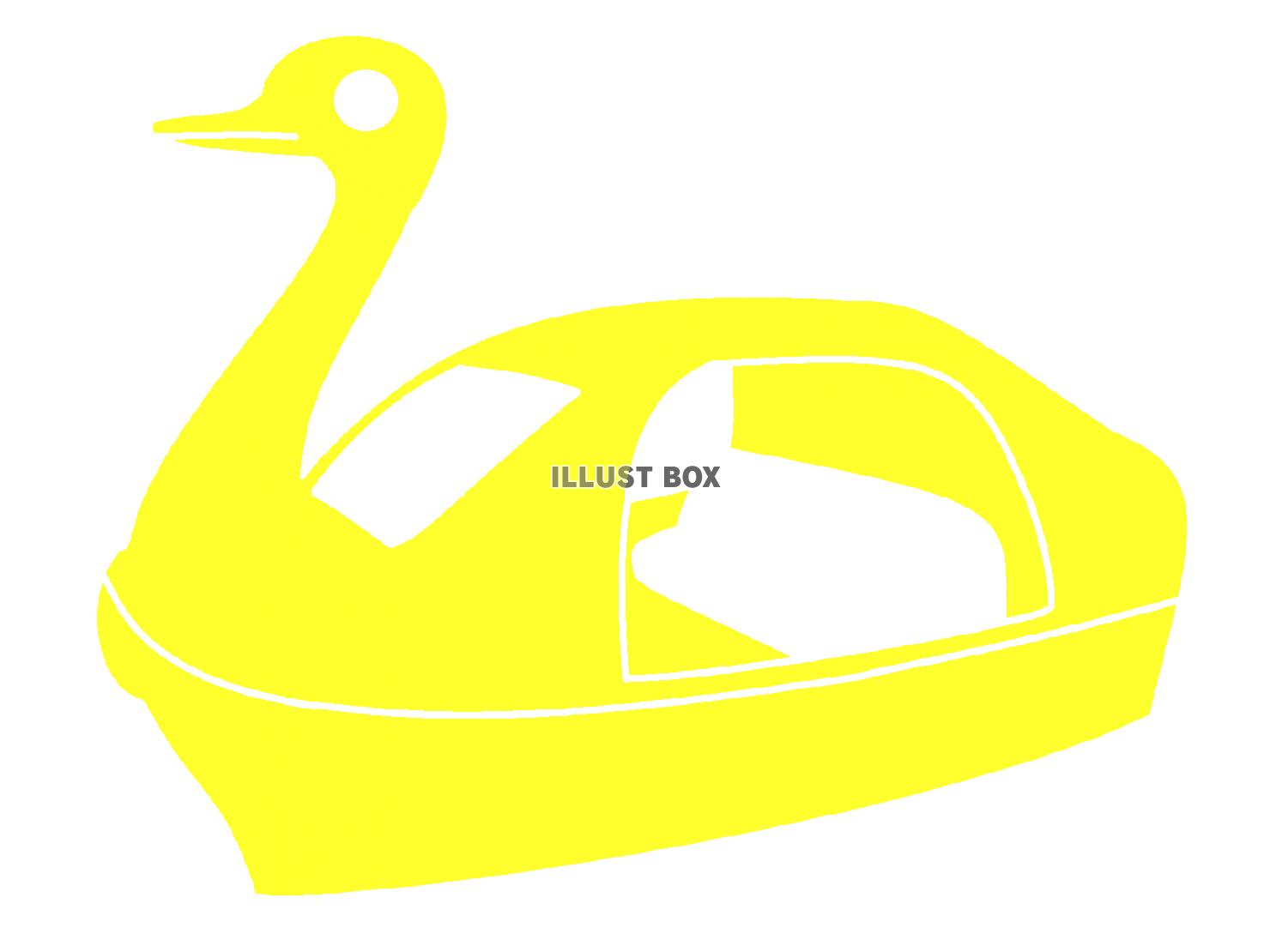 黄色のアヒルボートのシルエットアイコン