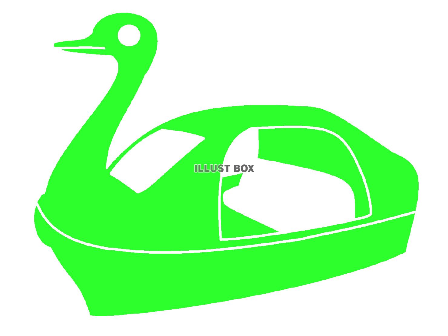 緑色のアヒルボートのシルエットアイコン