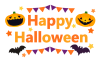 ハロウィンロゴHappy Halloweenフォント　透過png
