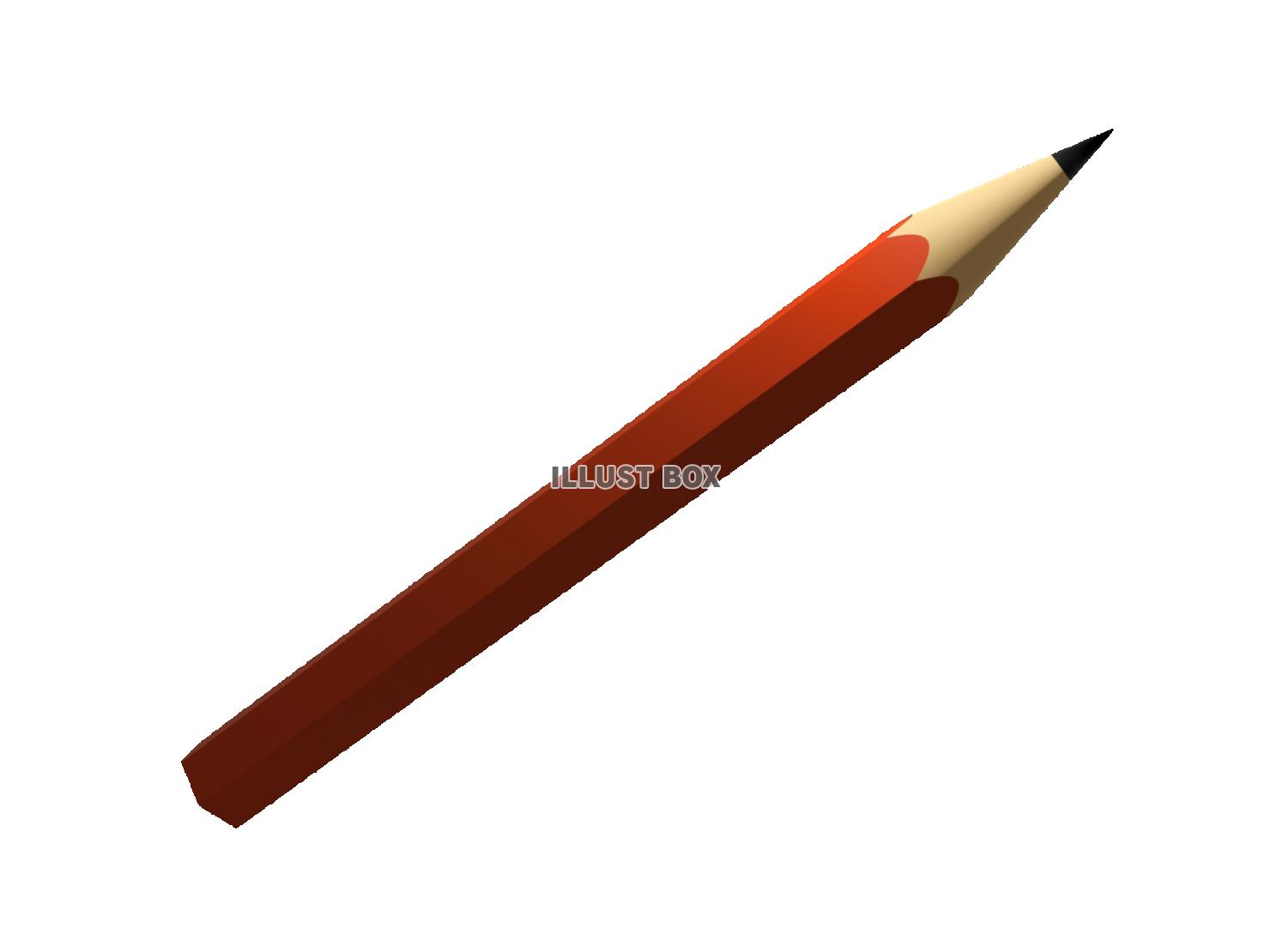 リアルな赤い鉛筆の3DCG【透過PNG】