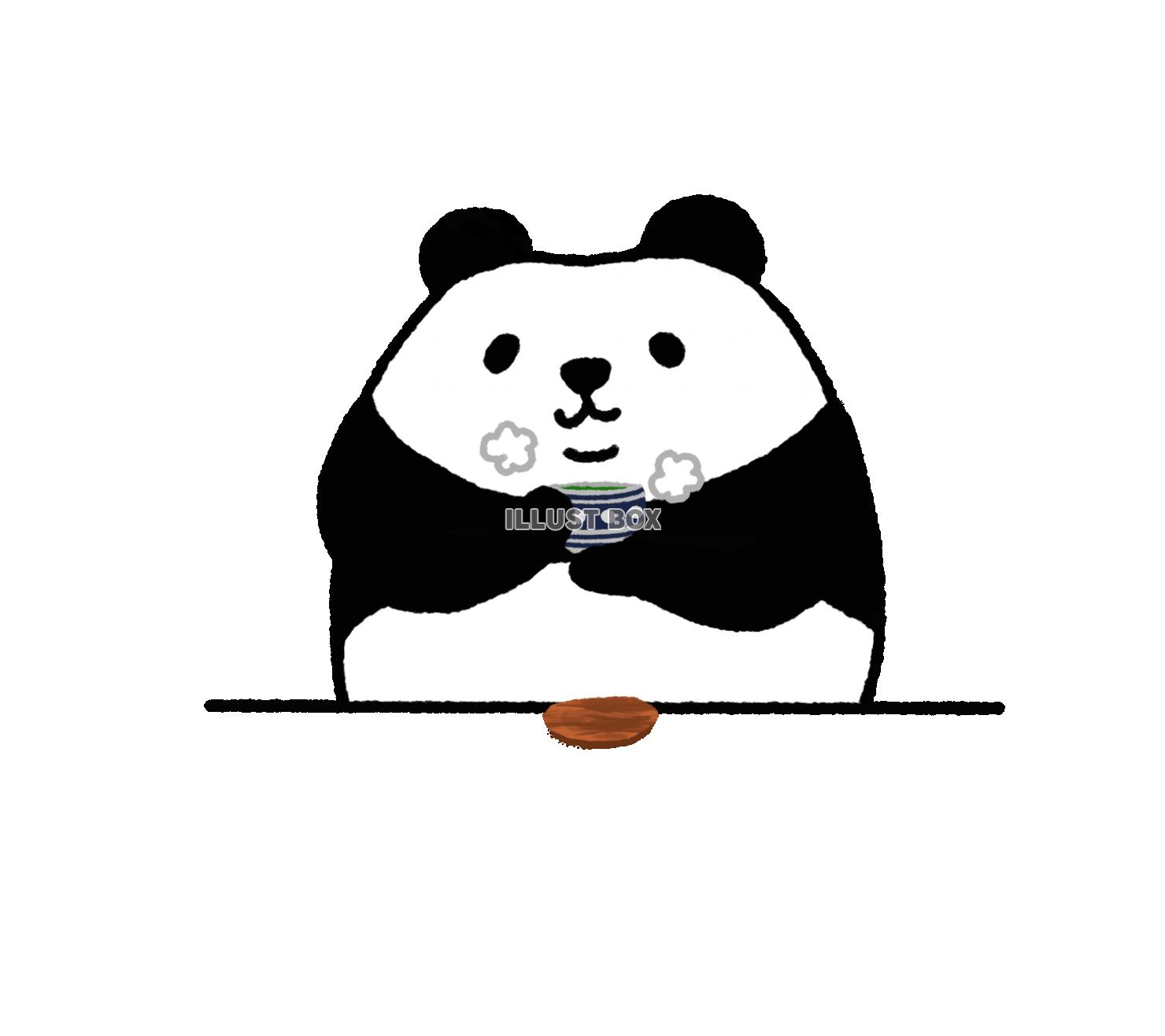 パンダシリーズ　お茶を飲むパンダ