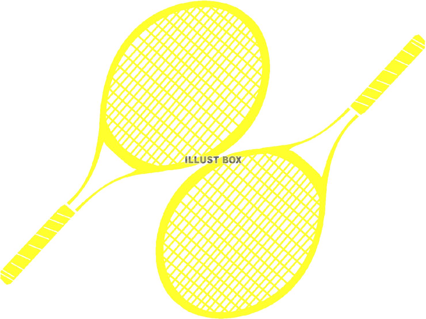 黄色のテニスラケットのシルエットアイコン