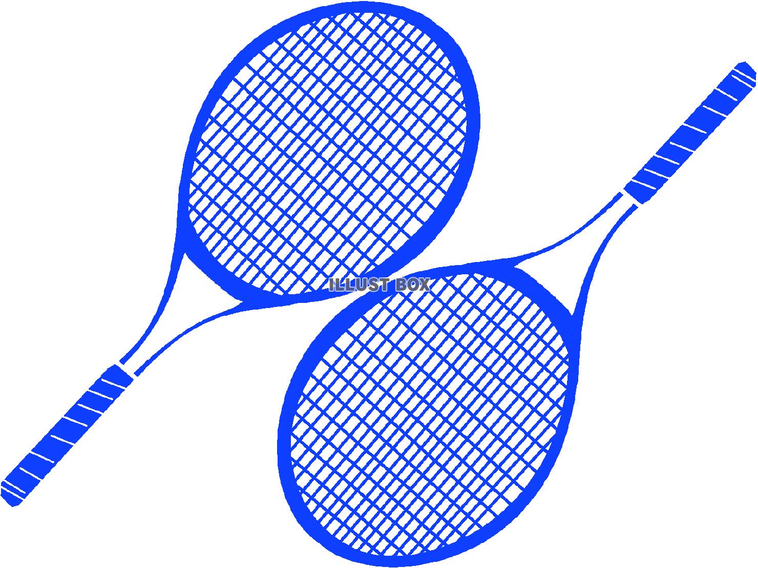 青色のテニスラケットのシルエットアイコン