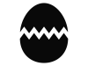 割れた卵の殻のシンプルなアイコン【透過PNG】