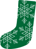 クリスマスのくつ下06　緑　雪の結晶