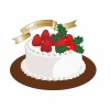 苺のクリスマスケーキ　白バック　イラスト素材