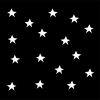 正方形のシンプルかわいい手描きの白黒星空