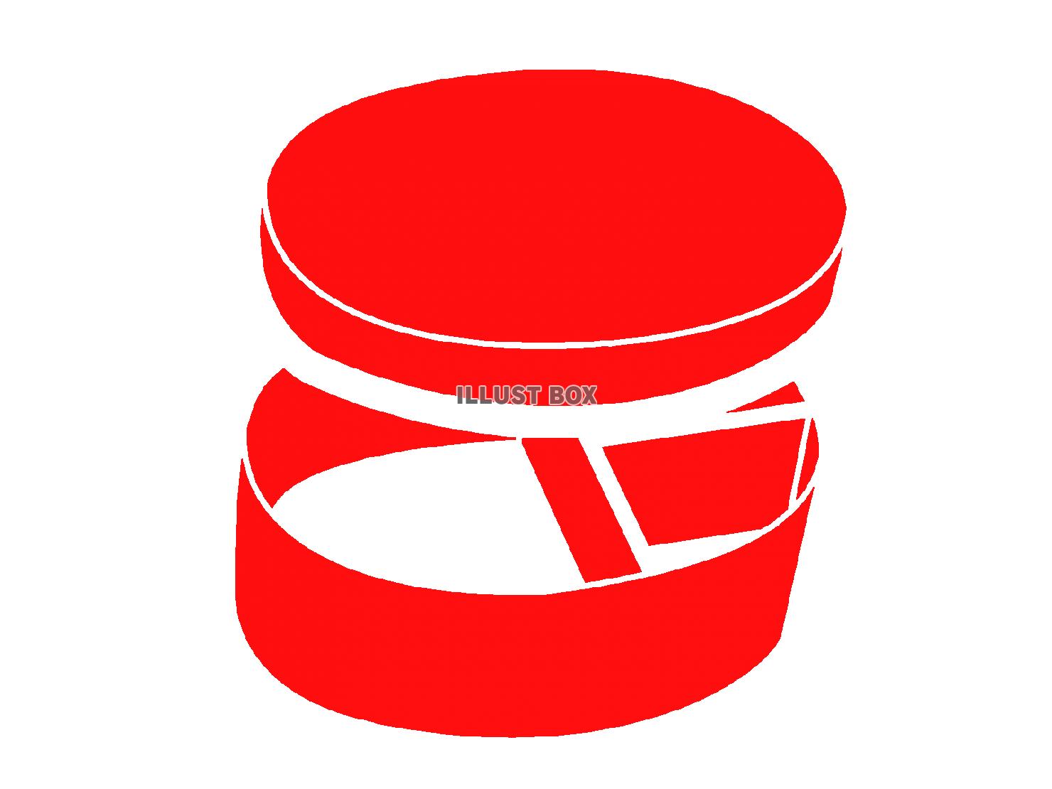 赤色の弁当箱のシルエットアイコン