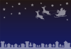 21_背景_クリスマスの星空と空飛ぶソリとサンタ・グラデ