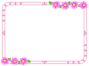ピンク色お花模様フレームシンプル飾り枠素材イラスト透過png