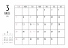 2023年 3月 シンプルカレンダー（A4 ） 