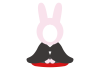 2_キャラ_男性のウサギの顔ハメ写真フレーム・お正月・着物・紋付き袴・2023年