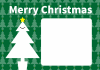 クリスマスカード：ツリー：笑顔：緑：横