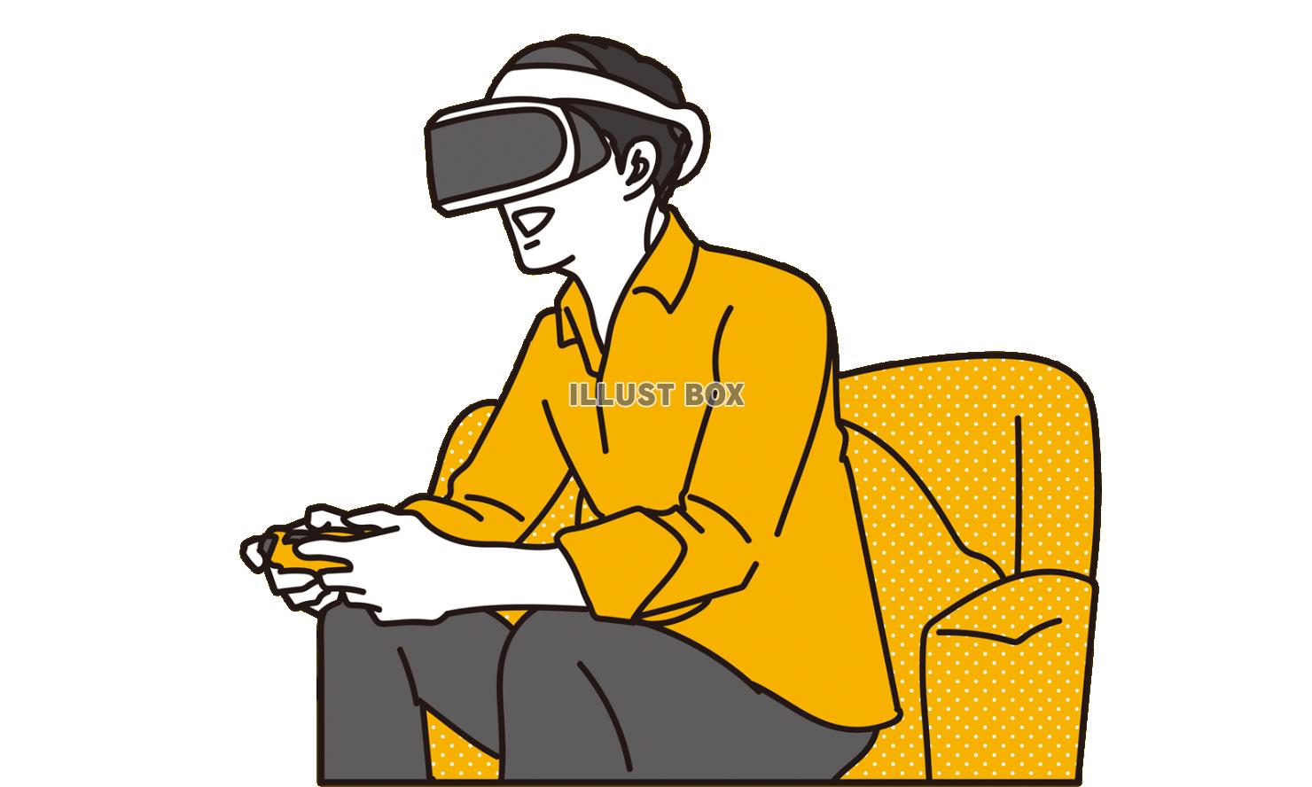 VRゲームで遊ぶ男性