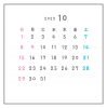 2023年月間カレンダー　10月　シンプル正方形フレーム
