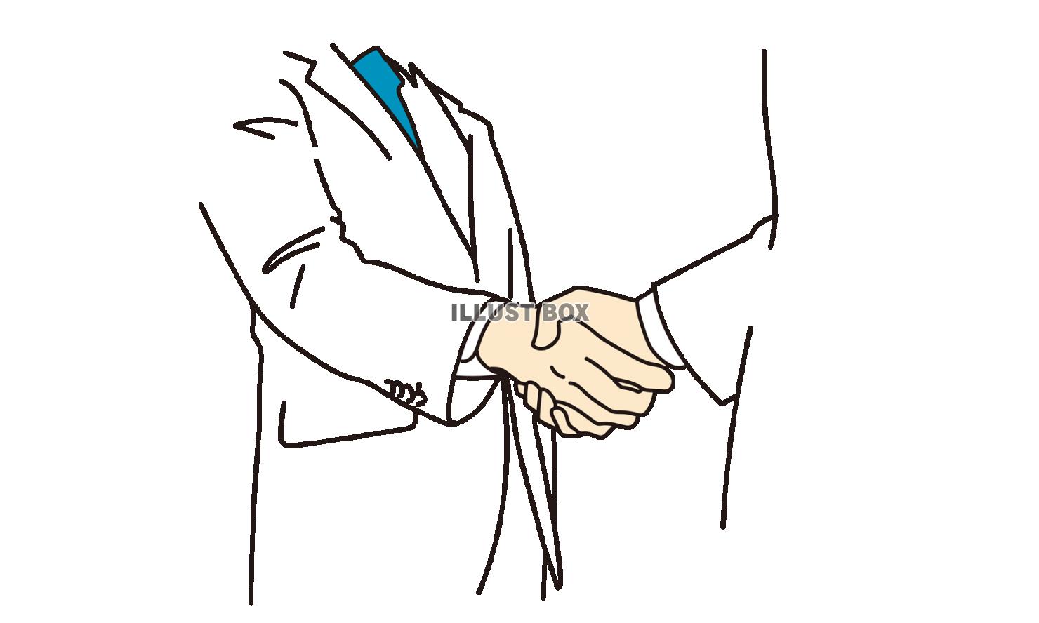 握手をするビジネスマンの手元のアップ