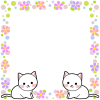 白い子猫フレームシンプル飾り枠背景素材透過png