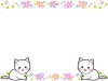 白い子猫フレームシンプル飾り枠背景素材