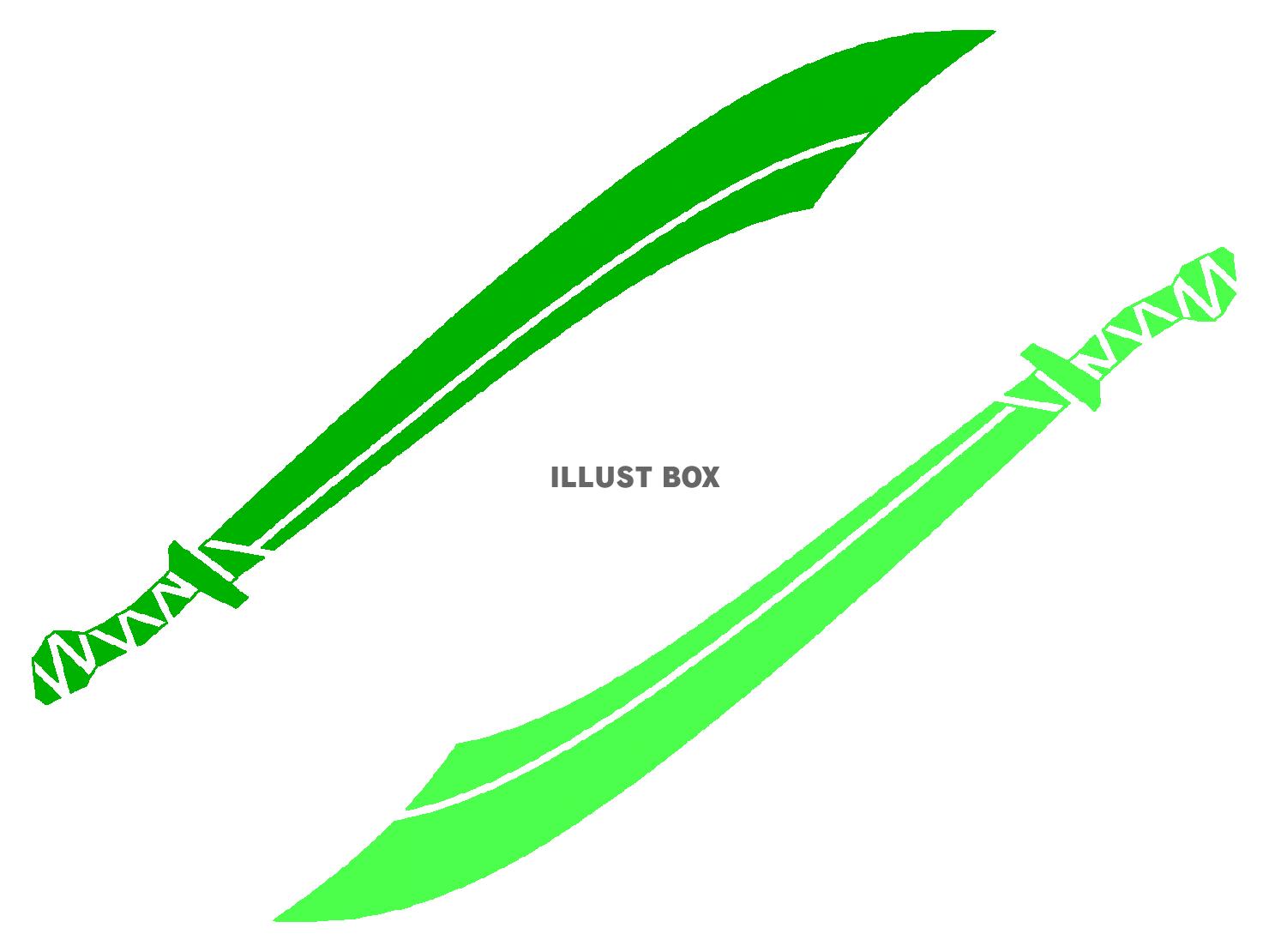 緑色の剣のシルエットアイコン