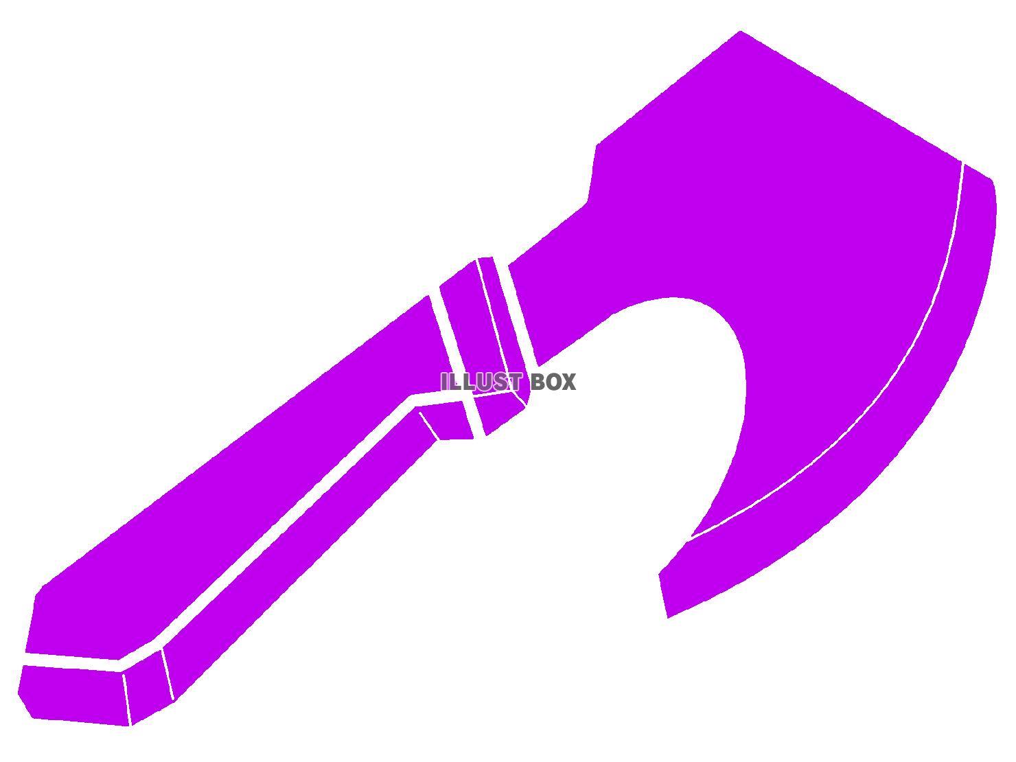紫色の斧のシルエットアイコン