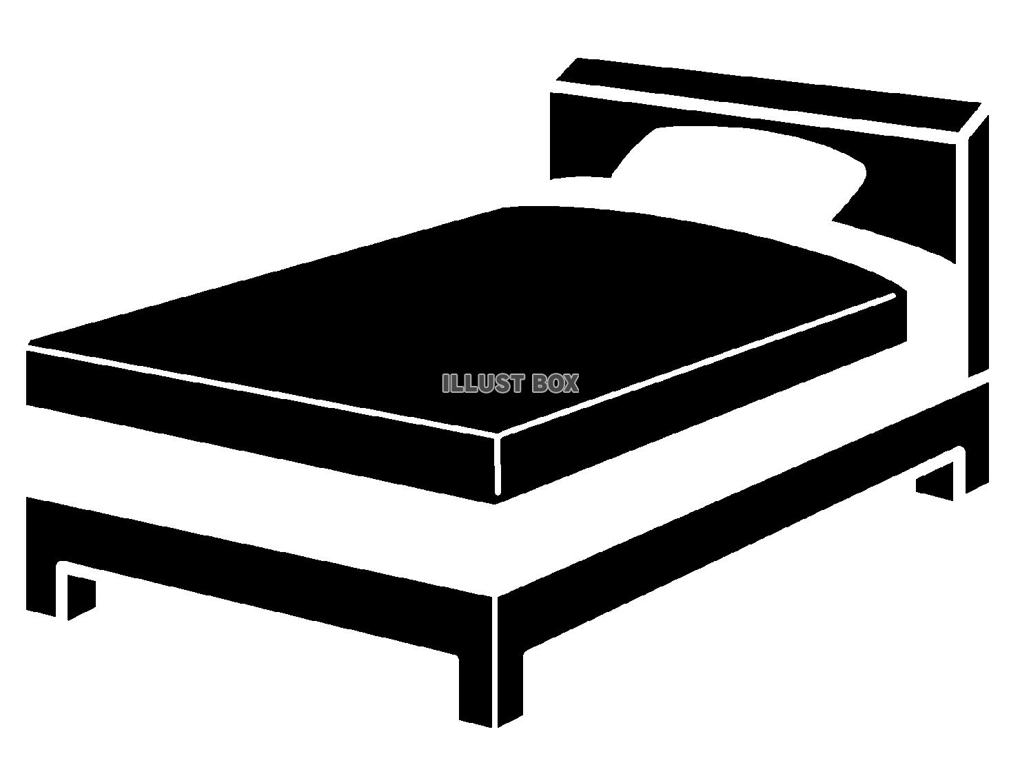 黒色のベッドのシルエットアイコン