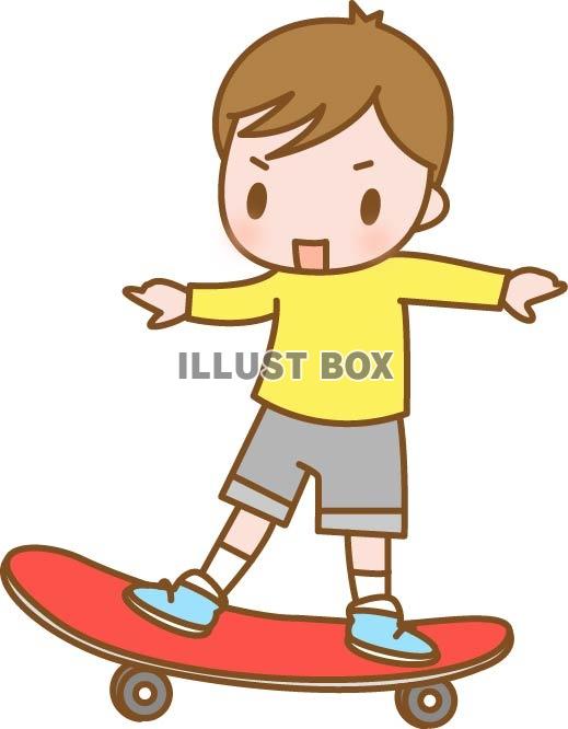 スケートボードで遊ぶ男の子