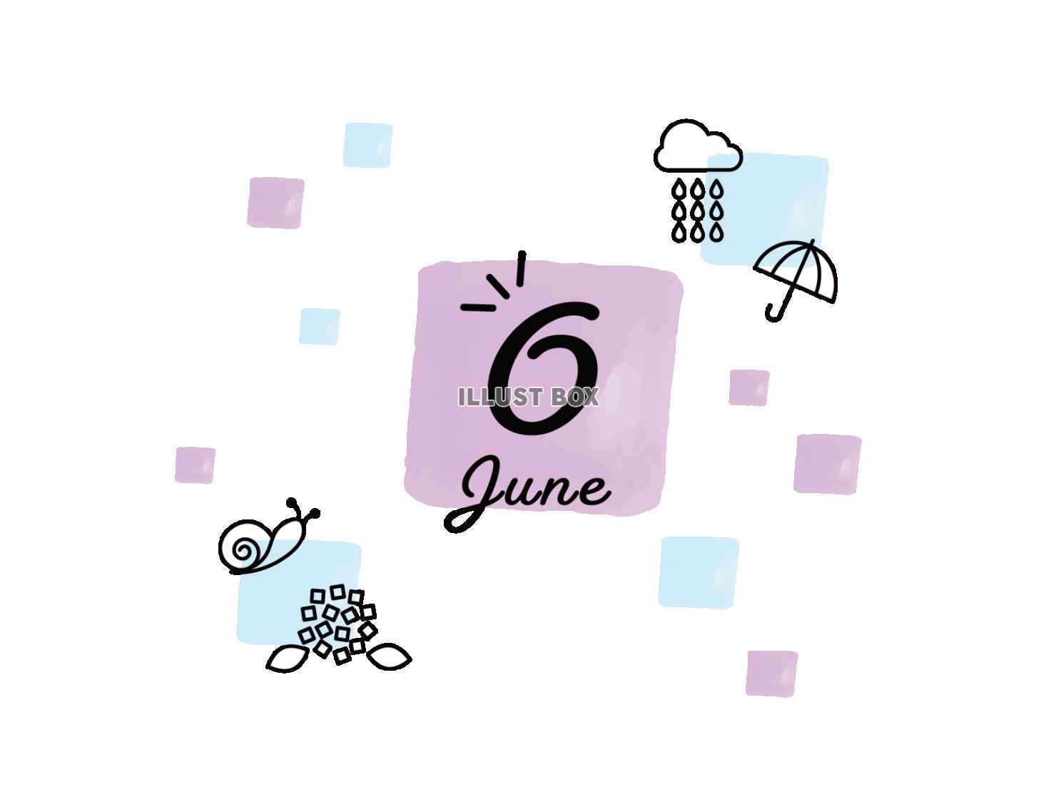 6月の見出しとかわいい梅雨のイラストデザイン