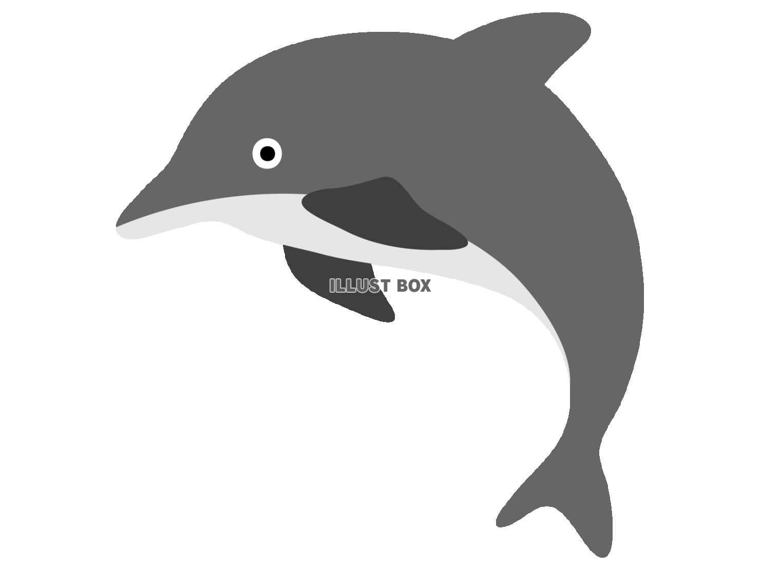 シンプルなイルカのアイコン【透過PNG】