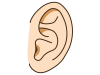 人間の耳のシンプルなアイコン【透過PNG】