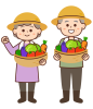 野菜を持つ農家の高齢夫婦02