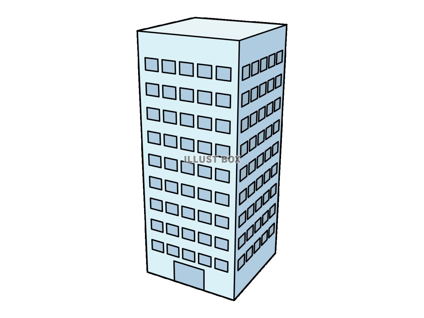 高層ビルのシンプルな3Dイラスト