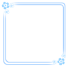 正方形のコーナーワンポイントフレーム：ブルー