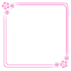 正方形のコーナーワンポイントフレーム：ピンク