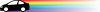 カラフルな虹色のスピード感効果線で疾走するクルマ