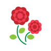 赤い花　カーネーション　バラ