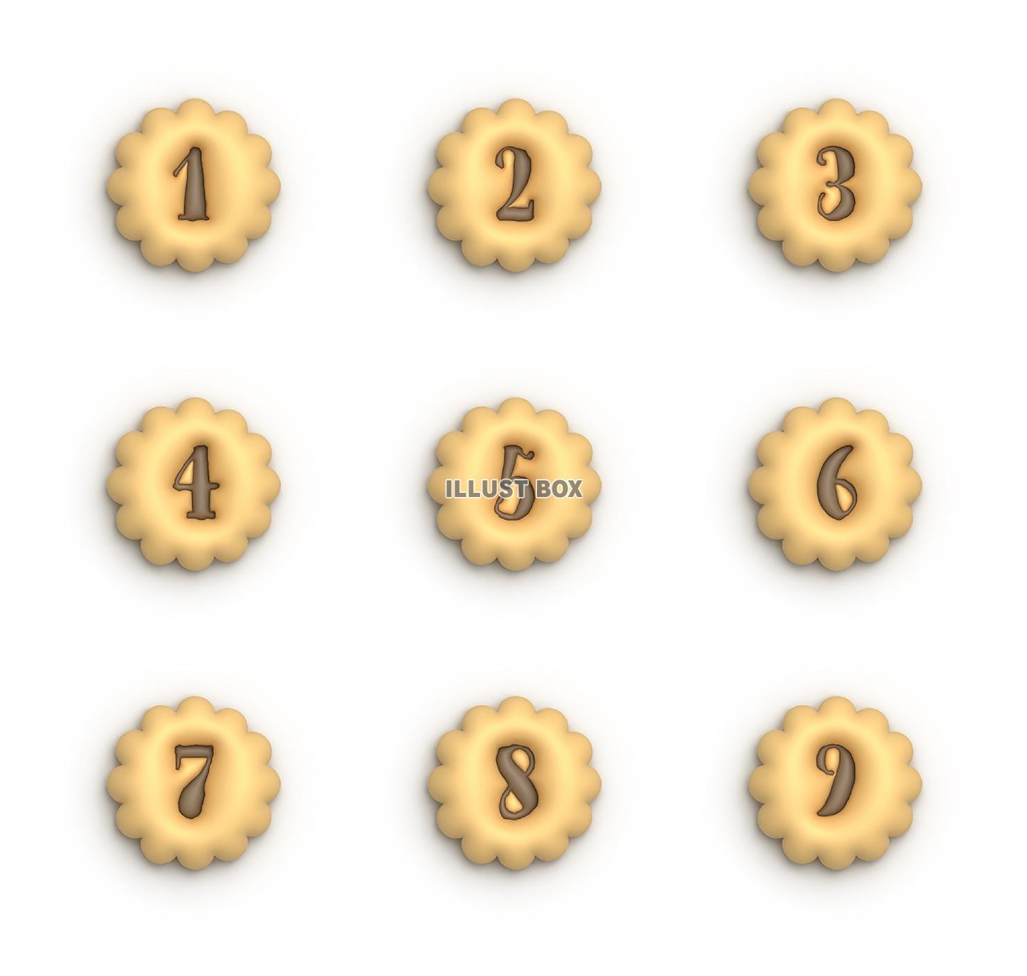 クッキーの形の数字アイコン