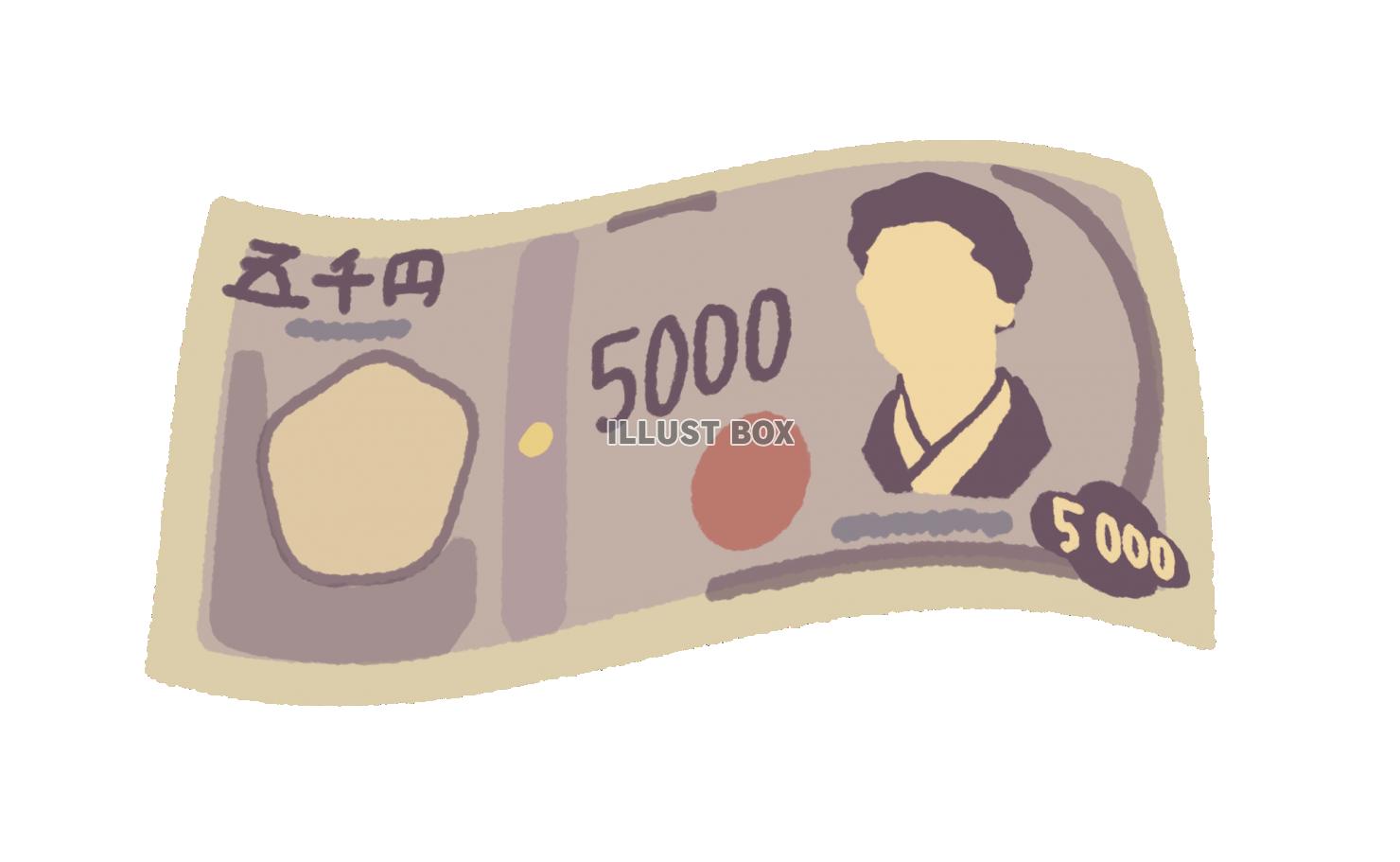 ヒラヒラ舞う新五千円札
