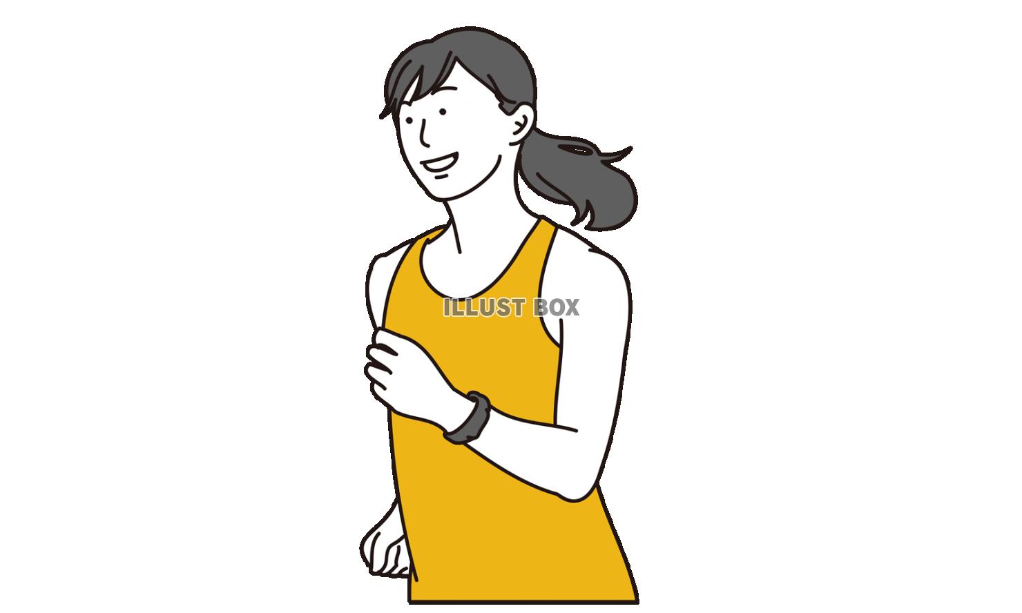 ジョギングをするアジア人女性